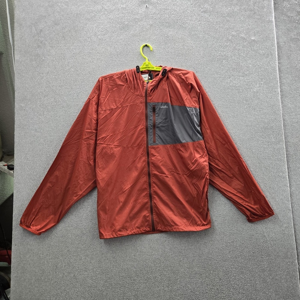Cabela's Men Jacket XL REG Rust Nylon Colorblock Activewear Windbreaker Hooded